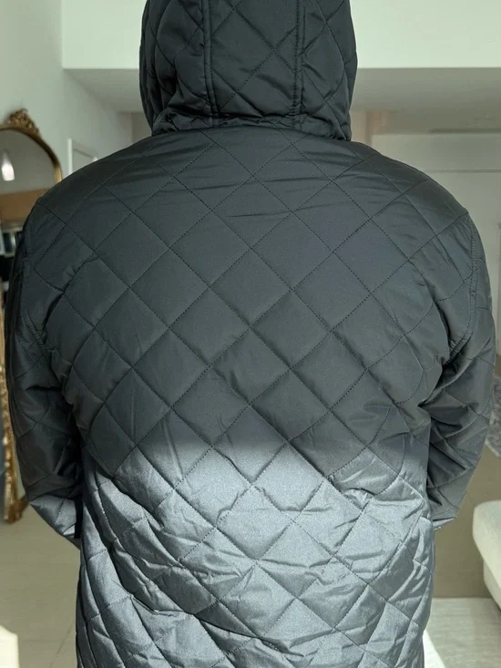 U.S. Polo Assn Quilted Jacket Men L Fleece Lined Hooded Coat Black Winter Casual - Picture 3 of 7